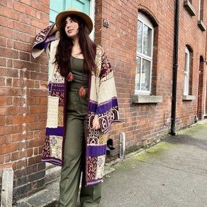 Zara Special Edition Jacquard Knit Cape Coat